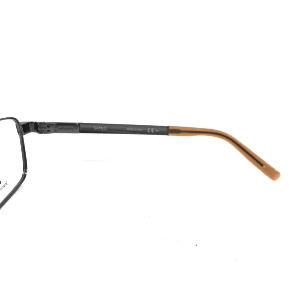 Safilo Elasta Eyeglasses Frames SA1031 LN4 Gunmetal Rectangle Wire Rim 57-17-140